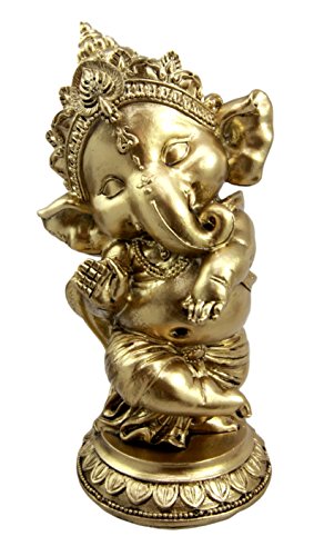 Ebros Gift Ebros Hindu Elephant God Ritual Dancing Ganesha Golden Statue 6" H Deity Of Arts Wisdom And Knowledge Decor Figurine (Dancing Ganesh)