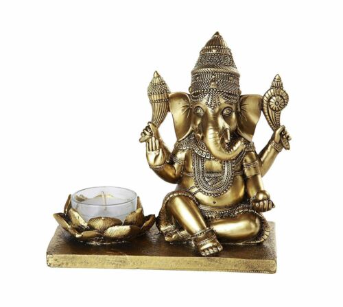 ebros gift Ebros Hindu God Ganesha Elephant Deity Meditation Theme Candle Burner 6" Long