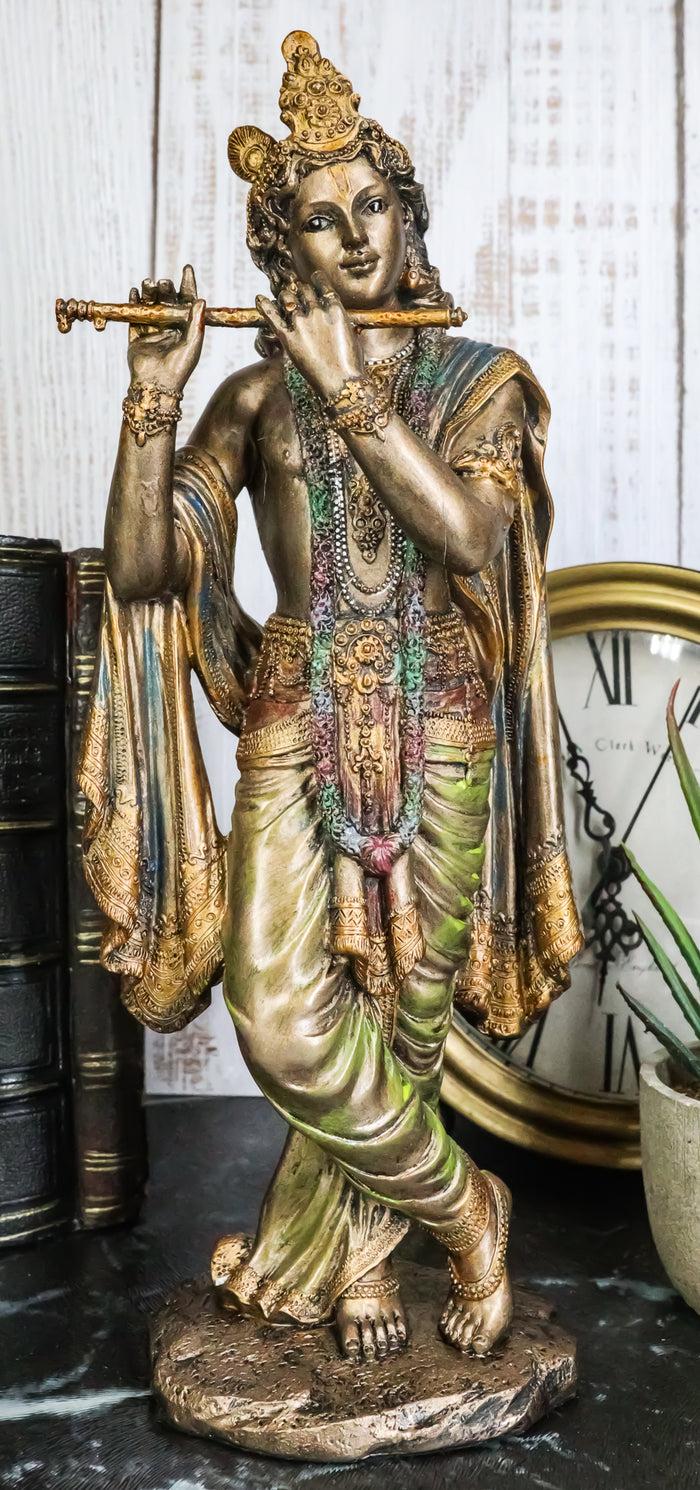 ebros gift Ebros Hindu God Of Love Sex Yoga Krishna Avatar of Vishnu Playing Flute Decor Figurine