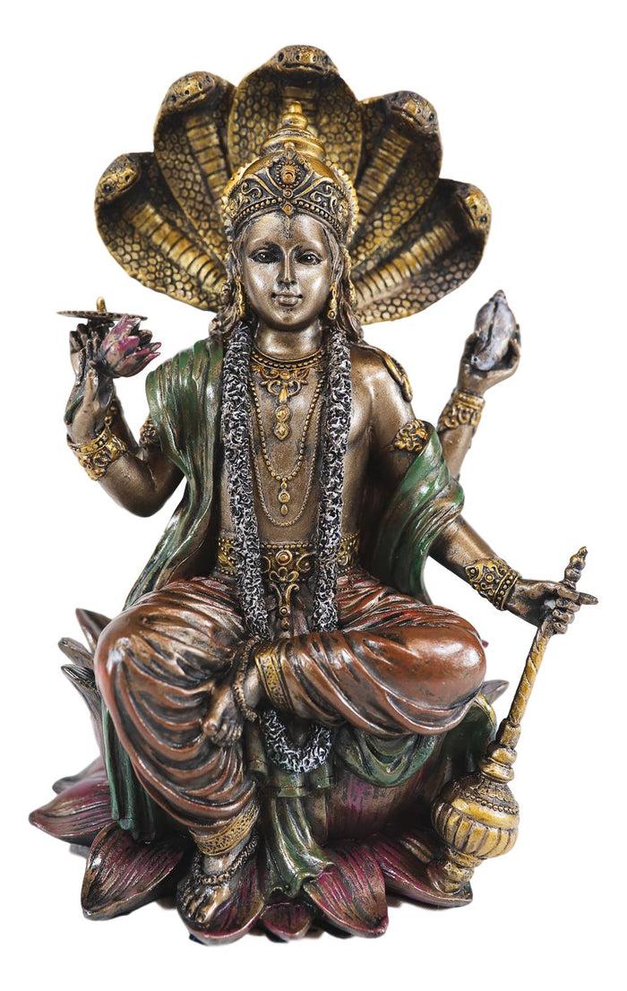 Ebros Gift Ebros Hindu God Vishnu On 5 Cobras Throne Statue Narayana Protector Rama Krishna