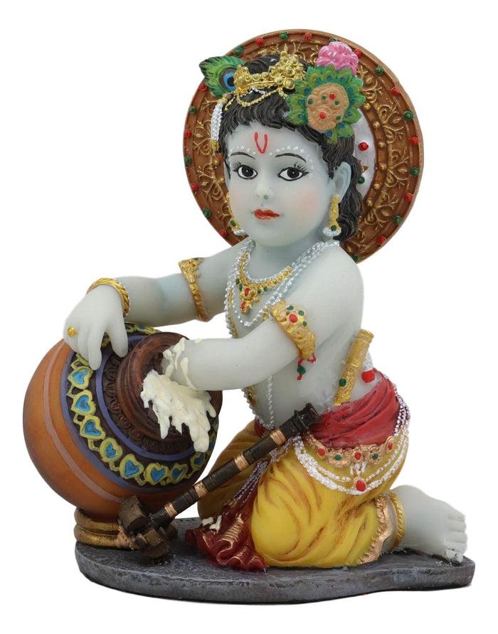 Ebros Gift Ebros Hindu God Young Baby Krishna Vishnu Stealing Butter From The Gopis Statue Decor
