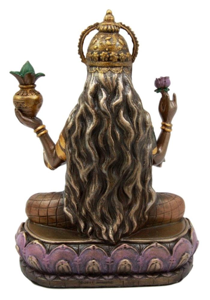 Ebros Gift Ebros Hindu Goddess Lakshmi Meditating On Lotus Throne Statue 6.5"Tall Figurine
