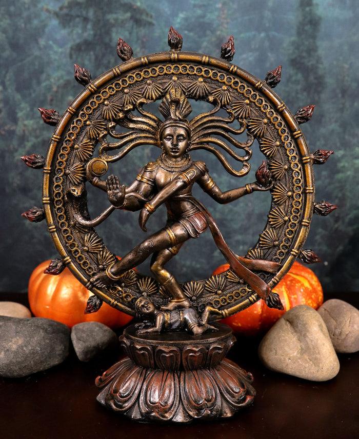 ebros gift Ebros Hindu Shiva Nataraja Figurine Lord Of The Dance Cosmic Dancer God Statuette 9"H