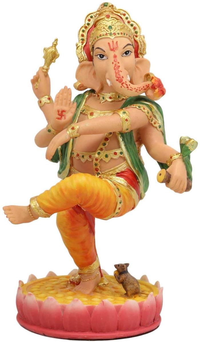 ebros gift Ebros Hindu Supreme God Dancing Avatar Nritya Ganesha in Yoga Pose Statue 8" H