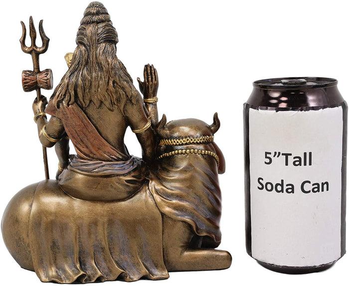 Ebros Gift Ebros Hindu The Auspicious One Lord Shiva Sitting On Nandi Bull Statue 7" Tall