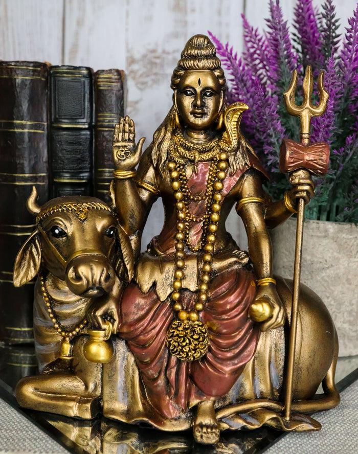 ebros gift Ebros Hindu The Auspicious One Lord Shiva Sitting On Nandi Bull Statue 7" Tall