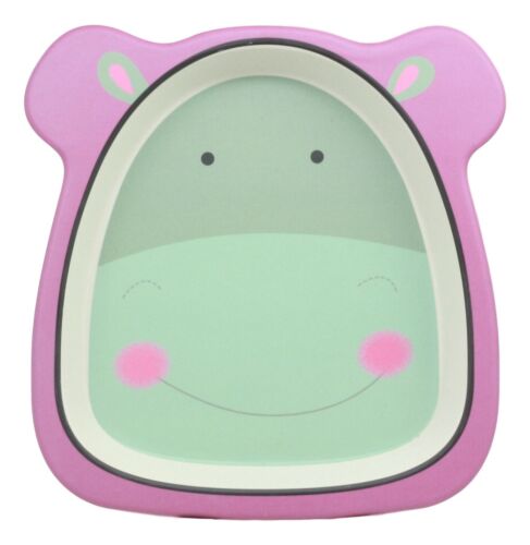 Ebros Gift Ebros Hippo 5 Piece Organic Bamboo Dinnerware Set For Kids Children Toddler Baby
