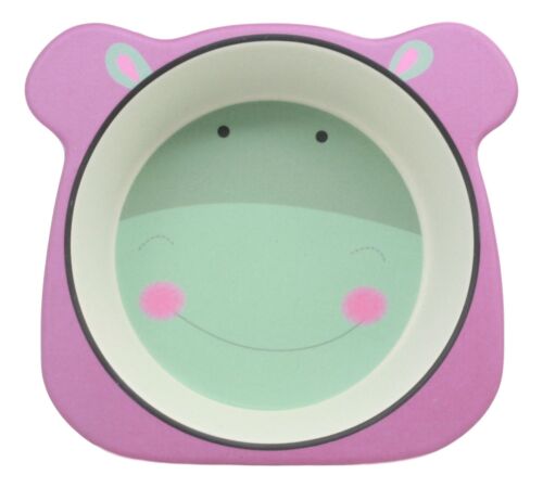 Ebros Gift Ebros Hippo 5 Piece Organic Bamboo Dinnerware Set For Kids Children Toddler Baby