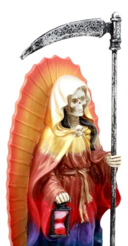 Ebros Gift Ebros Holy Death Santa Muerte Holding Scythe In Rainbow Tunic Day Of The Dead Figurine