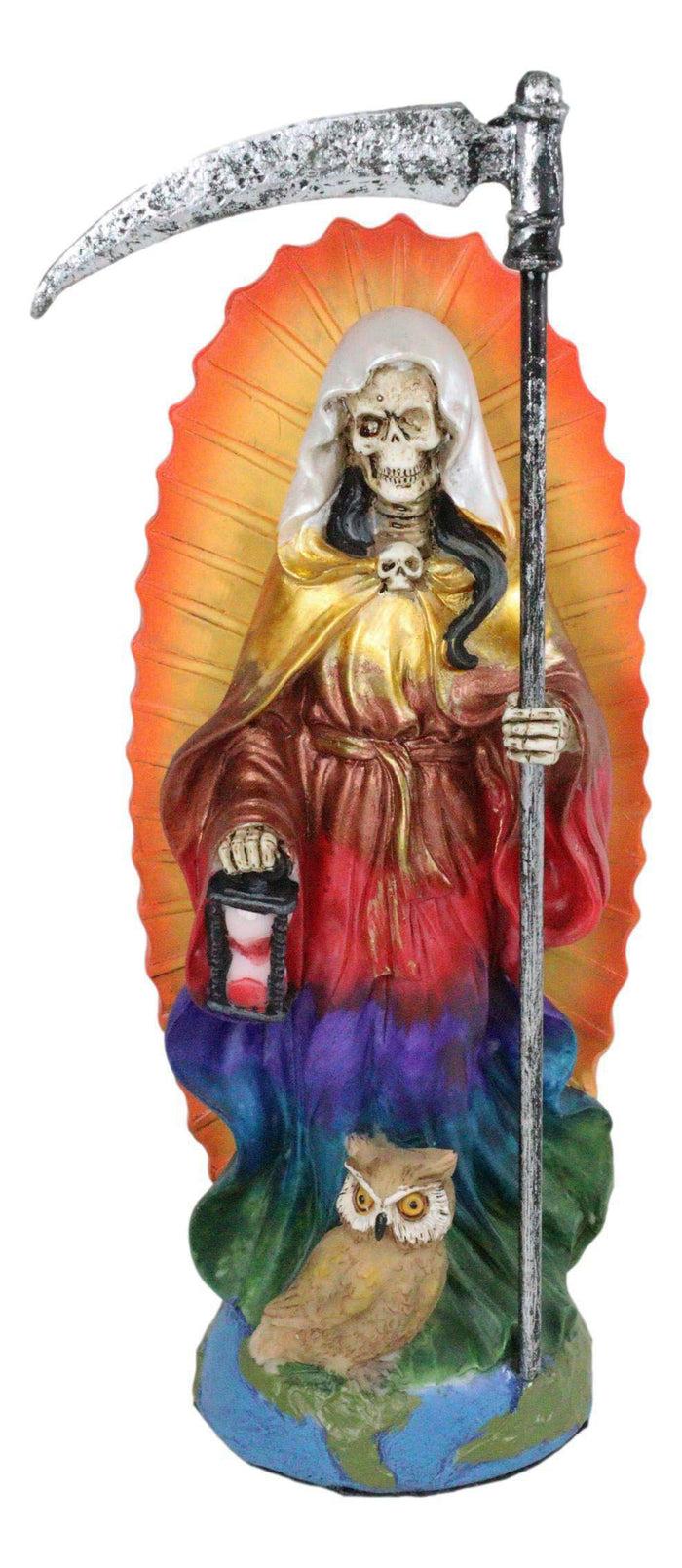 Ebros Gift Ebros Holy Death Santa Muerte Holding Scythe In Rainbow Tunic Day Of The Dead Figurine