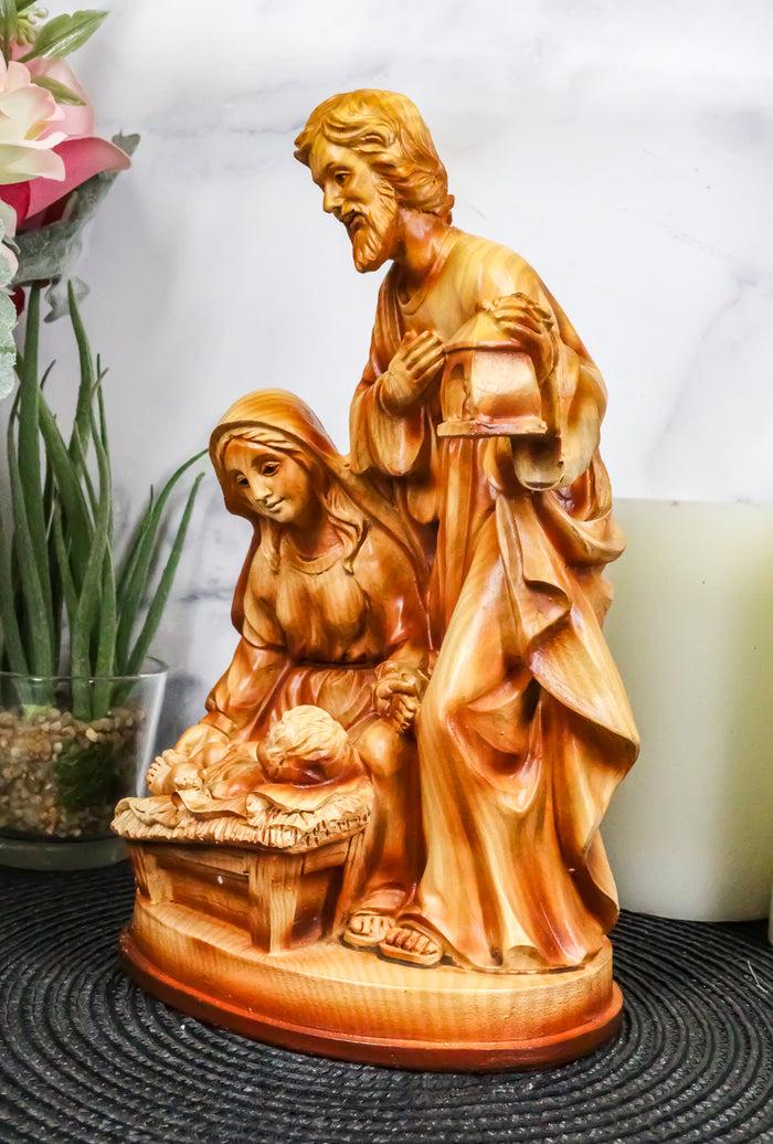 Ebros Gift Ebros Holy Family Nativity Mary Joseph And Infant Jesus In Manger Decor Figurine
