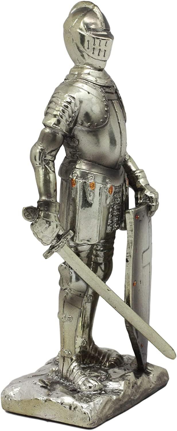 Ebros Gift Ebros Holy Roman Empire Crusader Knight With Sword And Shield On Guard Statue 7" Tall