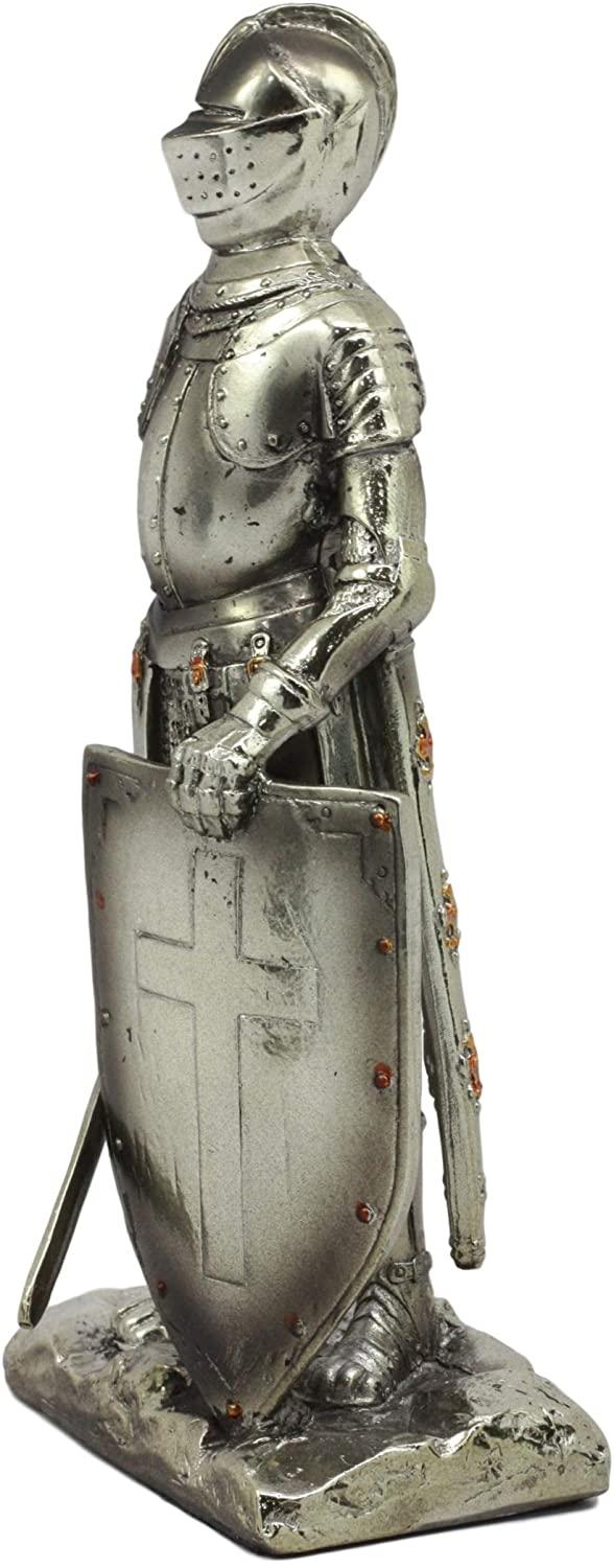 Ebros Gift Ebros Holy Roman Empire Crusader Knight With Sword And Shield On Guard Statue 7" Tall