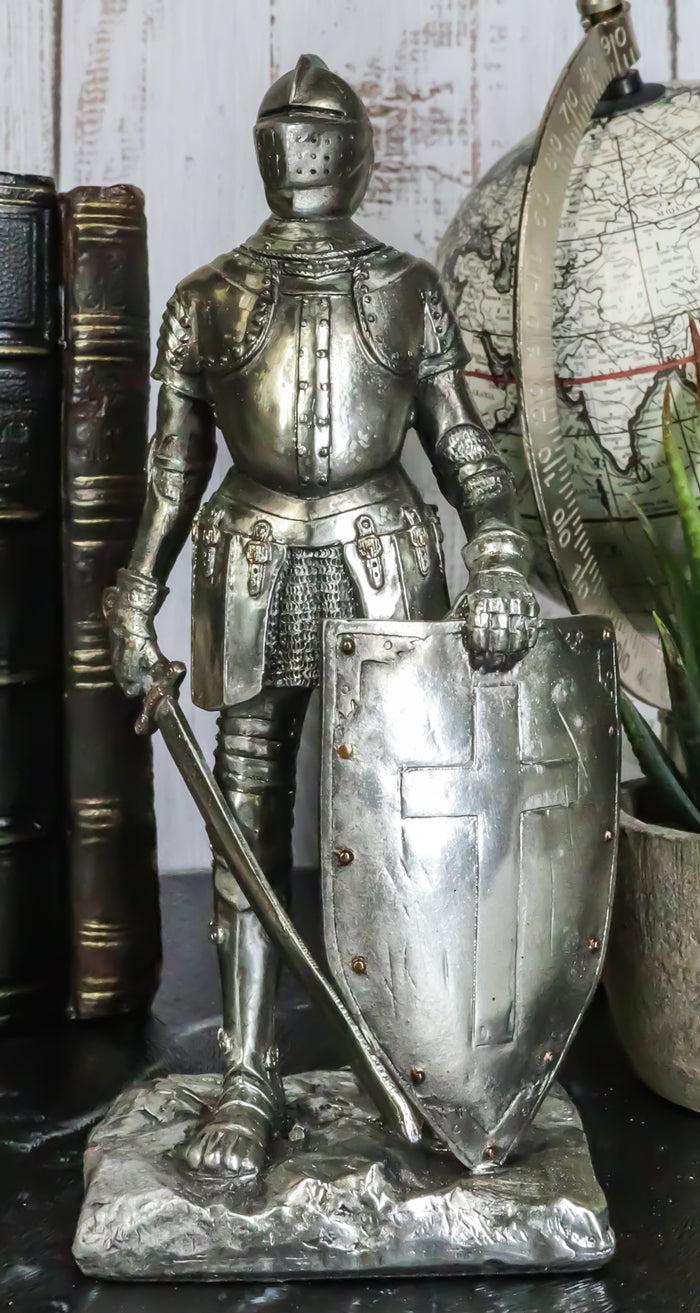 ebros gift Ebros Holy Roman Empire Crusader Knight with Sword and Shield On Guard Statue 7" Tall