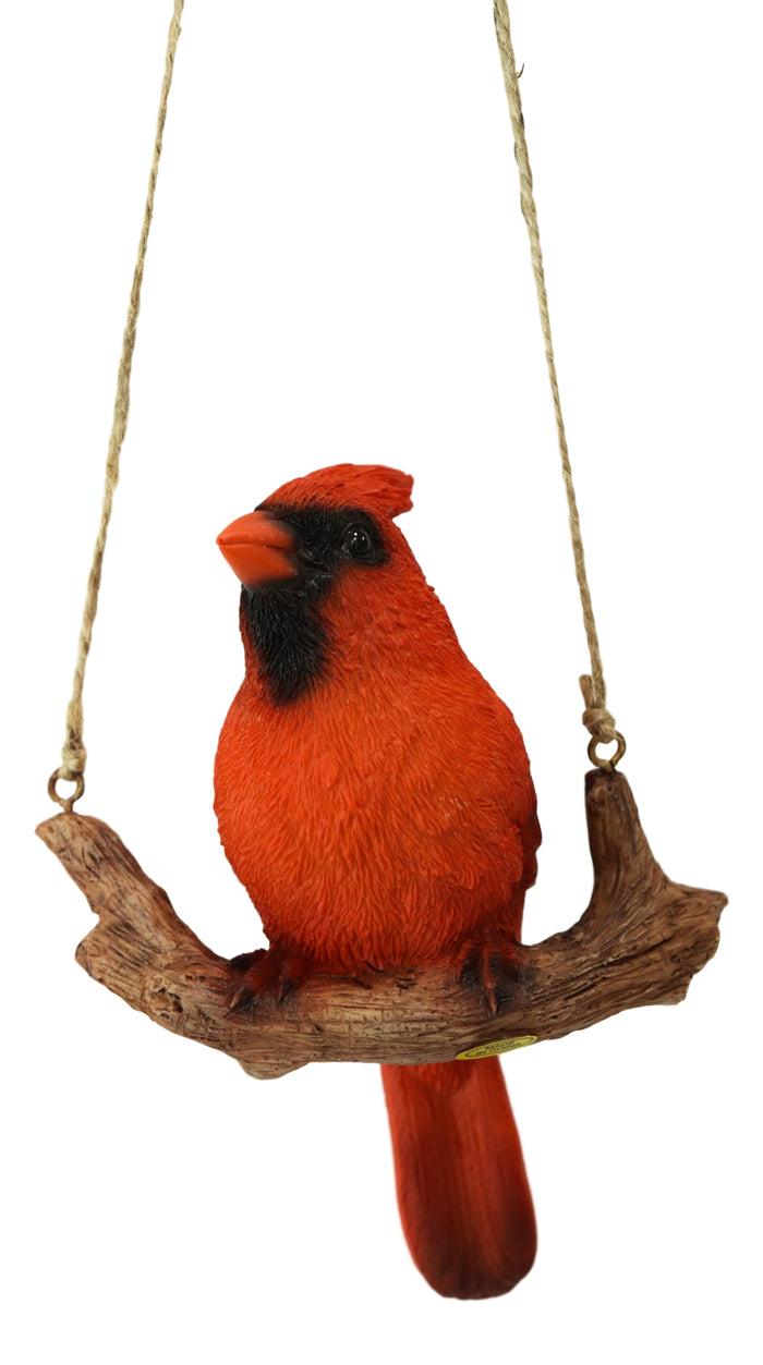 Ebros Gift Ebros Home Garden Hanging Northern Red Cardinal Bird Perching On Branch Figurine