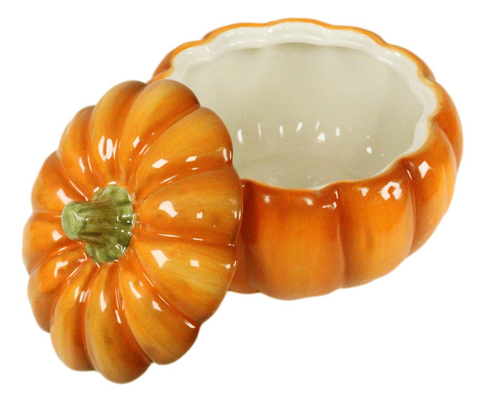 Ebros Gift Ebros Home Kitchen Gourmet Bright Orange Ceramic Pumpkin Soup Or Dessert Bowl With Lid