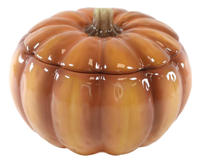 Ebros Gift Ebros Home Kitchen Gourmet Hearty Orange Ceramic Pumpkin Soup Or Dessert Bowl With Lid