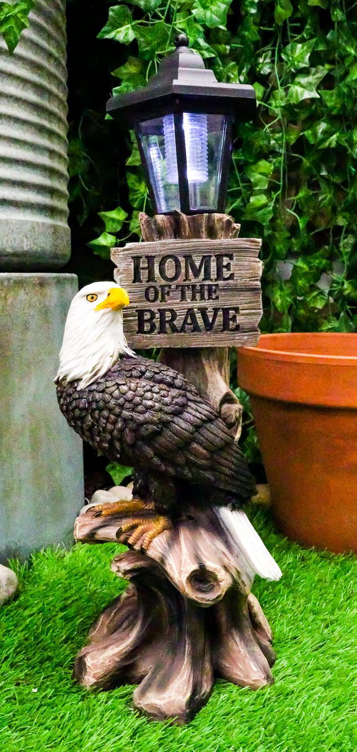 ebros gift Ebros 'Home of The Brave' Patriotic Eagle Night Light Statue Solar LED Lantern