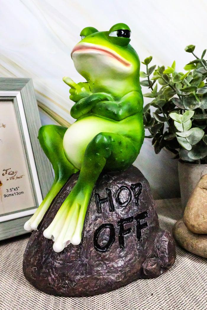 ebros gift Ebros Hop Off Feisty Toad Frog On Landscape Rock Statue Rainforest Animal Decor
