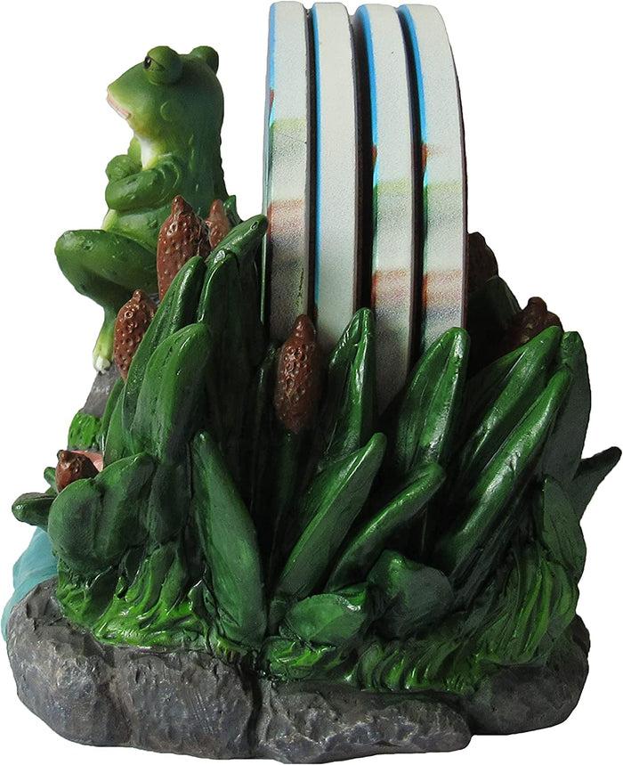 Ebros Gift Ebros Hoppy Hour Frog Coaster 5PC Set Ceramic Coaster With Cork Base