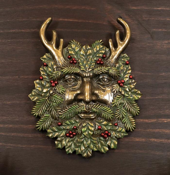 ebros gift Ebros Horned God Winter Season Greenman Pan Wall Plaque 7"L Vegetative Deity