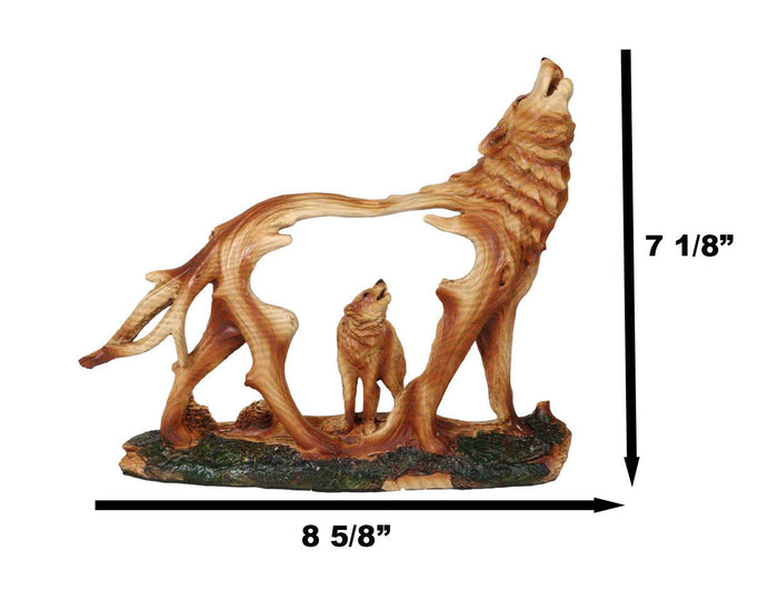 Ebros Gift Ebros Howling Gray Alpha Wolf Figurine In Faux Wood Finish Home Decor Sculpture