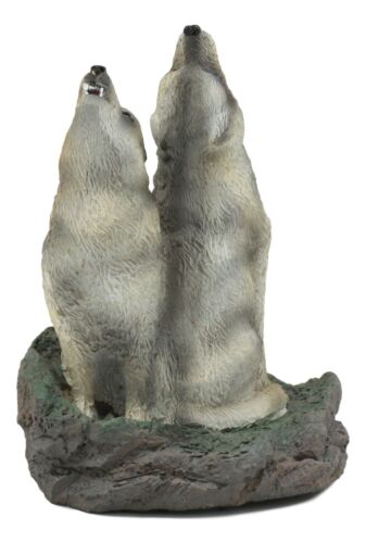 Ebros Gift Ebros Howling Twin Gray Wolves Incense Burner Figurine 5.5 Inch Tall As Home Fragrance Decor Figurine