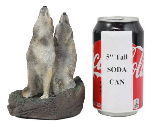 Ebros Gift Ebros Howling Twin Gray Wolves Incense Burner Figurine 5.5 Inch Tall As Home Fragrance Decor Figurine