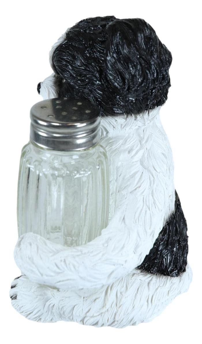 Ebros Gift Ebros Hugging Pooch Shih Tzu Glass Salt Pepper Shakers Holder Figurine 6"Tall