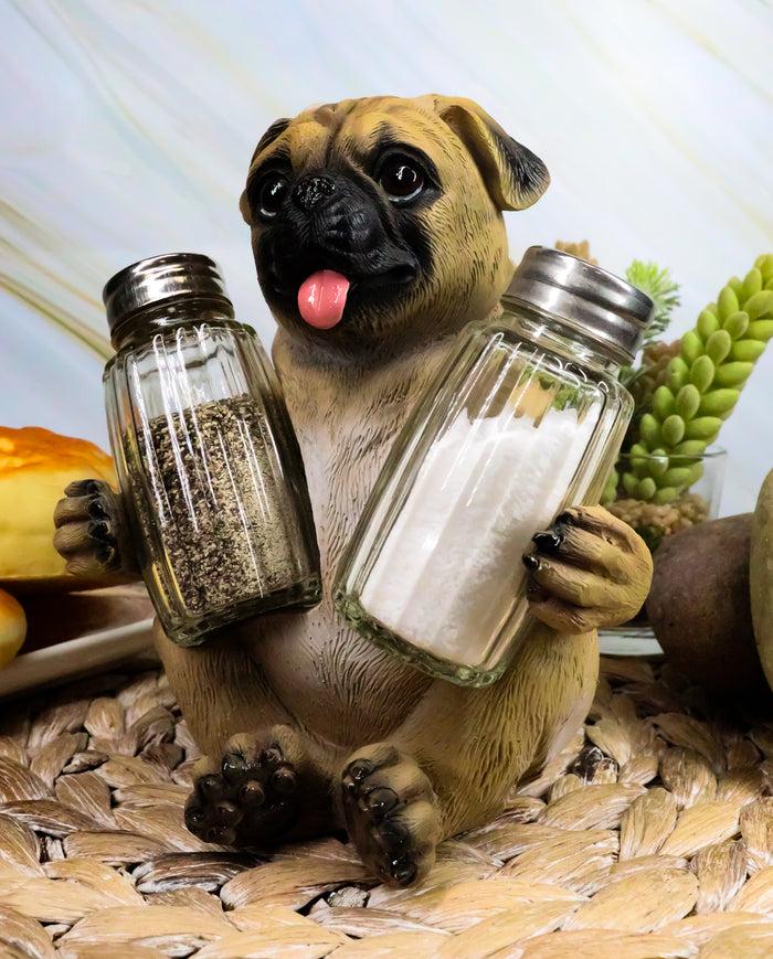 Ebros Gift Ebros Hugging Pug Dog Decorative Glass Salt Pepper Shakers Holder Figurine