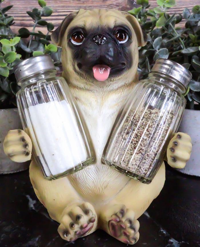 ebros gift Ebros Hugging Pug Dog Decorative Glass Salt Pepper Shakers Holder Figurine