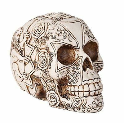 ebros gift Ebros Human Templar Knights Skull Heraldry Lion Skull Collectible 6" Height