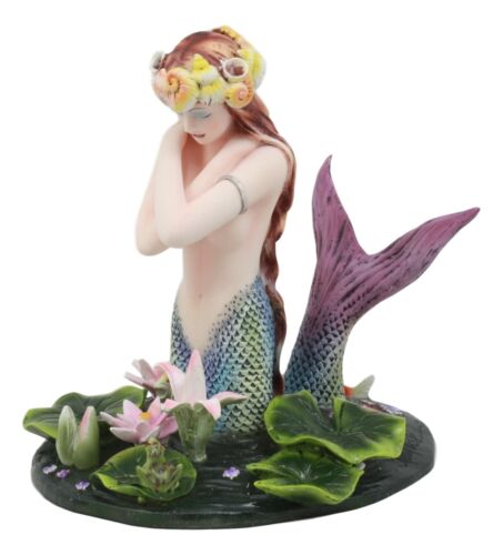 Ebros Gift Ebros "Hundred Tears" Sorrowful Mermaid By Koi Fish Moon Pond With Lilies Figurine