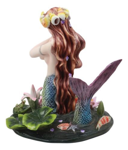 Ebros Gift Ebros "Hundred Tears" Sorrowful Mermaid By Koi Fish Moon Pond With Lilies Figurine