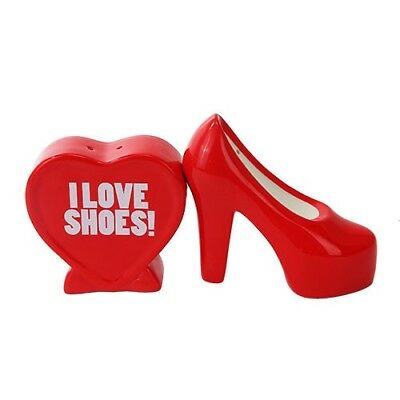 Ebros Gift Ebros I Love Heels Ceramic Magnetic Salt Pepper Shakers
