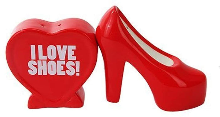 ebros gift Ebros I Love Heels Ceramic Magnetic Salt Pepper Shakers