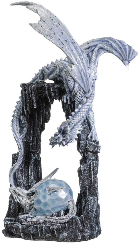 Ebros Gift Ebros Ice Dragon Mother And Baby Hatchling In Egg Statue Decor Figurine 20"H