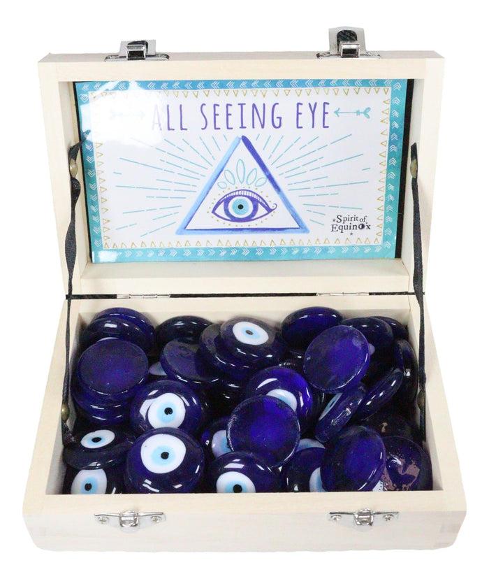 Ebros Gift Ebros Illuminati Eye Of Providence Decorative Wooden Box W/ 48 Glass All Seeing Eyes