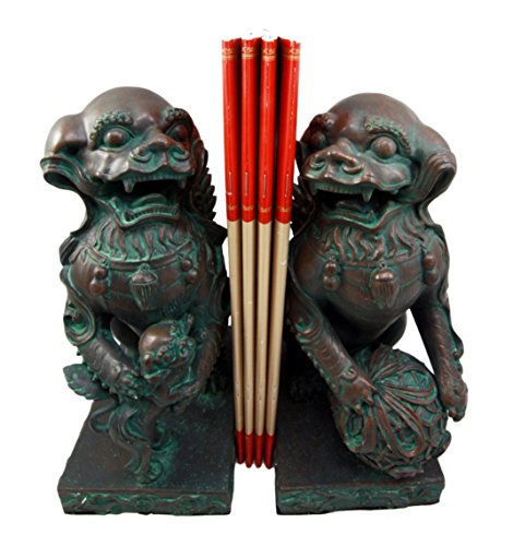 Ebros Gift Ebros Imperial Palace Guardian Foo Dogs Lions Bookends Figurine Pair 10" H