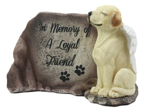 Ebros Gift Ebros In Memory Of A Loyal Friend Labrador Retriever Dog With Angel Wings Statue 8.5" Long