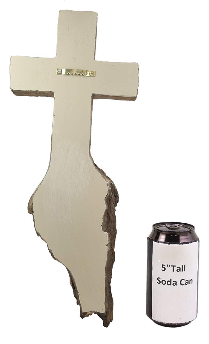 Ebros Gift Ebros Inspirational Faux Wood Rustic Rugged Calvary Hill Tree Roots Wall Cross Crucifix Decor Hanging Plaque Crosses Vintage Art Sculpture 15.25" Tall Catholic Christian Accent Decorative Crosses