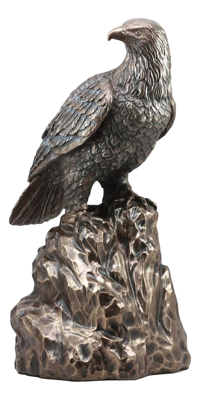 ebros gift Ebros Inspirational Majestic Bald Eagle At Rest Cremation Urn Statue 18.25" Tall 250 Cubic Inches Capacity Bottom Load Feature Grand Eagle Memorial Decorative Figurine