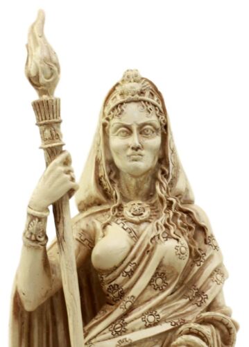 Ebros Gift Ebros Ivory Hecate Statue Greek Goddess Hekate With She-Dogs Figurine 10.75" H