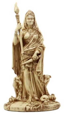 ebros gift Ebros Ivory Hecate Statue Greek Goddess Hekate with She-Dogs Figurine 10.75" H