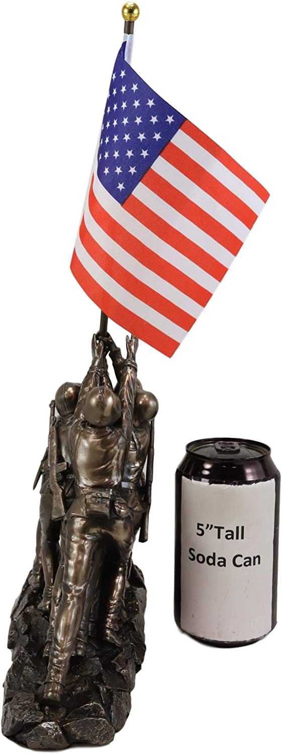 Ebros Gift Ebros Iwo Jima 6 Marines Raising USA Flag Memorial Replica 12" Long Figurine