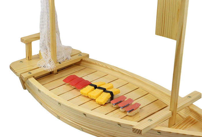Ebros Gift Ebros Japan Omakase Sashimi Sushi Serving Plate Boat Display (Large 35.25"Long)