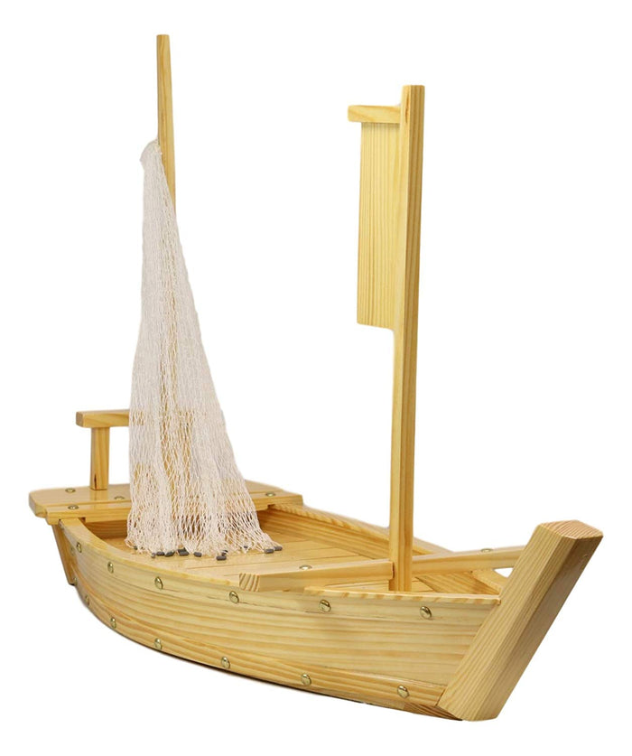 ebros gift Ebros Japan Omakase Sashimi Sushi Serving Plate Boat Display (Large 35.25"Long)