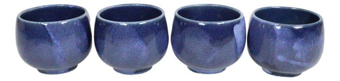 Ebros Gift Ebros Japanese 8oz Ceramic Blue Cherry Blossom Sake Set Flask With Four Cups Asian Japan Cultural Toast Decor Party Hosting Set