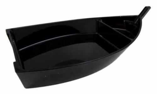 Ebros Gift Ebros Japanese Black Plastic Lacquer Sushi Fishing Boat Serving Plate Set Of Two