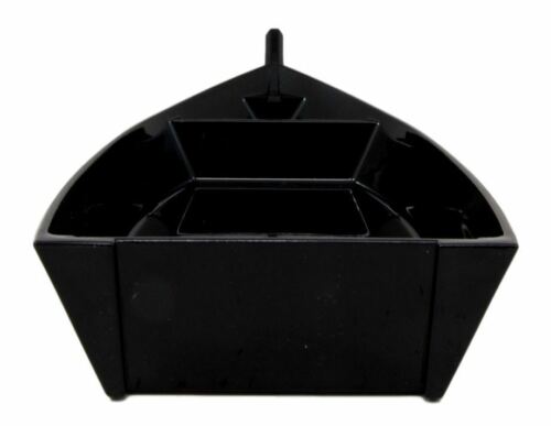 Ebros Gift Ebros Japanese Black Plastic Lacquer Sushi Fishing Boat Serving Plate Set Of Two